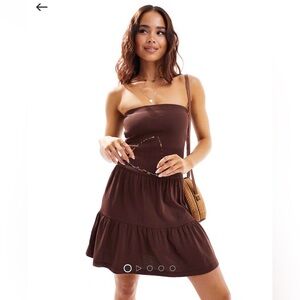 ASOS Brown Strapless Dress